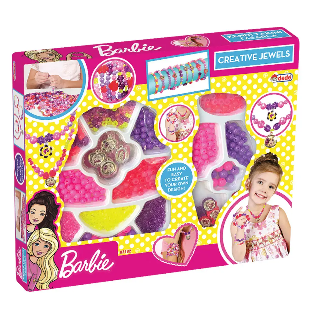 Barbie Bead Set 2 Fenster Box Mädchen Schmuck Set Diy Toy Fashion Style Accessoires Schmuck machen Spielzeug entfesseln Kreativität und Stil