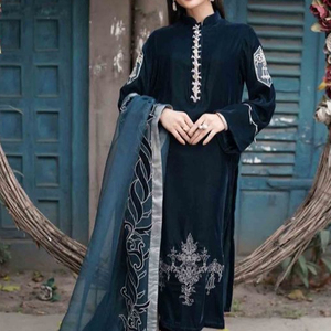 DERNIER TRAVAIL DE BRODERIE ZARI INDIEN/PAKISTANI SUR LONG PANTALON KURTA AVEC ROBE DUPATTA POUR robe de fête pour fête/mariage = 2023 - Product Image 1