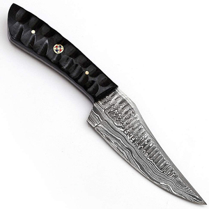 Cuchillo de caza de agarre de madera cómodo de acero de Damasco de alta calidad diseño óptimo con soporte OEM personalizado - Product Image 1
