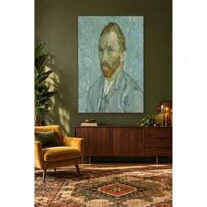 Impression sur toile Fida Van Gogh Autoportrait avec tourbillons bleus - Product Image 1