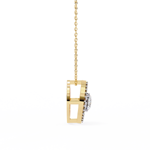 Pendentif marquise en or jaune 14 carats de 0,56 ct avec monture halo en diamant naturel pour fiançailles, fête de mariage et or blanc - Product Image 4