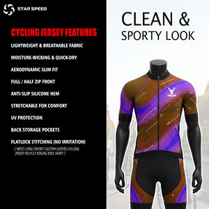 Conjunto de Jersey de Ciclismo de Diseño Personalizado, Uniforme de Ciclismo para Hombre, Tela sin Costuras, Secado Rápido, Ropa Deportiva, Soporte OEM y ODM - Product Image 5