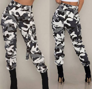 Pantalones de chándal de algodón con estampado de camuflaje y logotipo personalizado OEM, pantalones de chándal informales con estampado de camuflaje para mujer - Product Image 5