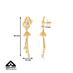 Mystic Dew 18K <b>Gold</b> Plated Drop <b>Earrings</b> for Women with <b>Emerald</b> and Pearl - Product Image 5