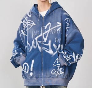 Sweat-shirt vintage surdimensionné à épaules tombantes, peinture au pistolet 500GSM, effet délavé au soleil, streetwear, logo personnalisé, fabricant OEM - Product Image 4