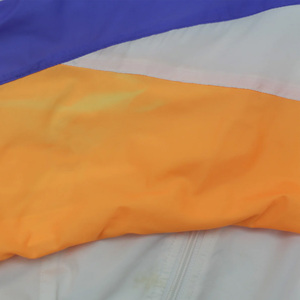 Veste coupe-vent rétro à col montant pour homme, personnalisée, 100% polyester, respirante, légère, zippée, blocs de couleur, design années 80 et 90 - Product Image 4