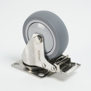 5 Polegada TPR Rodízio Giratório com Freio e Placa Superior para Heavy Duty Carrinho Roda Caster - Product Image 5