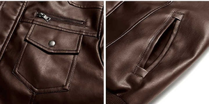 แจ็กเก็ตหนังแท้สำหรับผู้ชายเสื้อแจ็กเก็ตหนังแฟชั่นแขนยาวเข้ารูปเสื้อแจ็กเก็ตหนัง2025ลมออกแบบโลโก้ได้ตามต้องการ - Product Image 5