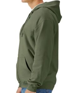 Sweat-shirt à capuche unisexe zippé en vert, sweat-shirt à capuche en polaire à fermeture éclair intégrale, impression de logo personnalisée OEM, vêtements décontractés pour hommes et femmes - Product Image 5