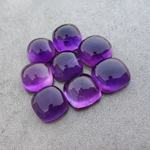 AAA+ Quality Natural Amethyst Cabochon Square <b>Cushion</b> Shape Flat Back Calibrated Loose Gemstones All Sizes Available Wholesale - Product Image 2
