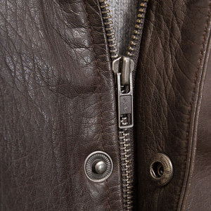 Veste en cuir véritable pour homme sur mesure, haute qualité, faible MOQ, couleur unie, mode d'hiver, style streetwear, coupe-vent, imperméable - Product Image 4