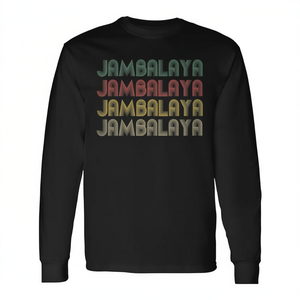 Camiseta de manga larga con diseño de comida retro Jambalaya, ropa unisex - Product Image 2