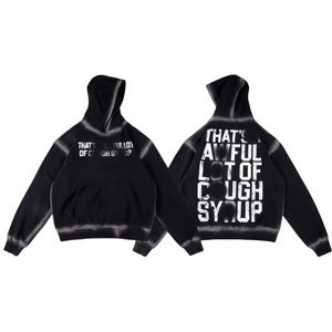 Sudadera con capucha con degradado negro de alta calidad, ropa de calle de estilo Vintage, Sudadera con capucha holgada para hombres - Product Image 6