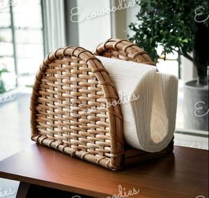 ที่ใส่กระดาษทิชชูหวายธรรมชาติรูปทรงพระจันทร์เสี้ยวดีไซน์หรูหราสำหรับบนโต๊ะอาหารในร้านอาหาร - Product Image 4