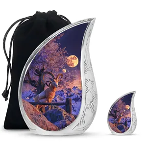 Mountain Goat Cremation American Style <b>Large</b> <b>Urns</b> for Human Ashes Adult Funeral <b>Urns</b> High Gloss Finish 200 Cubic Inches Capacity - Product Image 1