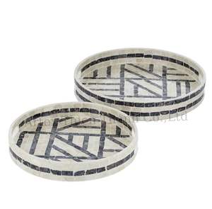 Bandeja de repostería con incrustaciones de perlas bohemias, bandeja de chocolate para repostería, soporte de pastel de Ramadán Eid, bandeja de servicio con incrustación de concha de Mar de Arabia - Product Image 3