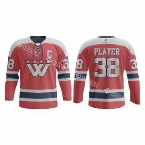 Maillot de hockey sur glace à sublimation en polyester 100% personnalisé OEM Vêtements de hockey unisexe à séchage rapide et respirants du Pakistan - Product Image 3