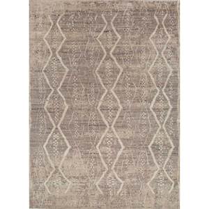 Alfombra de Lana Anudada a Mano, Diseño Geométrico y Abstracto en Beige y Marrón, para Entrada del Hogar, Rectangular, Hecha a Mano, Reb-1499 - Product Image 1