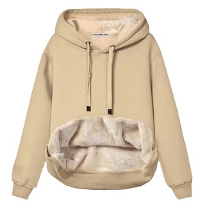 Venta al por mayor de calidad superior mujeres sudaderas con capucha y sudaderas Casual elegante invierno otoño mujer ropa cálida polar Sherpa forrado pulóver - Product Image 1