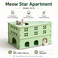 Grande maison pour chat en bois, condo multi-niveaux, appartement pour chat, meubles pour plusieurs chats d'intérieur, OEM ODM