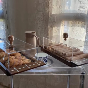 Haute Qualité Vente Chaude À La Main De Luxe Acrylique Laque Snacks Boîte De Rangement Usine Prix De Gros Conception Personnalisée Ramadan Cadeau - Product Image 1