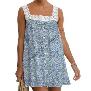 Vestidos Casuales de Algodón para Mujer, Vestido Túnica Midi Bohemio de Verano, Estampado a Mano, Ropa de Playa, Diseño sin Mangas, Vestido Informal para Mujer - Product Image 2