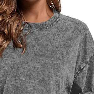 Impression personnalisée brodée femmes sweats col rond 100% coton luxe goutte épaule Streetwear pull femmes à capuche - Product Image 6