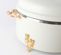 Nouveauté : Lot de 3 casseroles en acier inoxydable de luxe, modernes, couleur personnalisable, écologiques, compatibles lave-vaisselle et four, pour cuisinière à induction