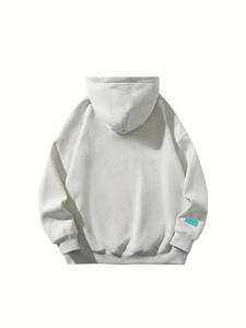 Venta al por mayor de productos populares logotipo personalizado Sudadera con capucha de lana hombres peso pesado liso grueso Sudadera con capucha de lana personalizada básica, mezcla de algodón - Product Image 3