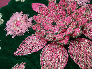 <span class=keywords><strong>Polyester</strong></span> thêu vải với nhung Sequins dệt và sợi ngang dệt kim kỹ thuật cho váy cưới và túi xách - Product Image 3