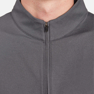 เสื้อสเวตเชิ้ตผู้ชายแบบซิปครึ่งตัว ผ้าฟลีซเนื้อนุ่ม 100% ผ้าฝ้าย ย้อมสีพื้น คอตั้ง ใส่สบายสำหรับฤดูหนาว - Product Image 4