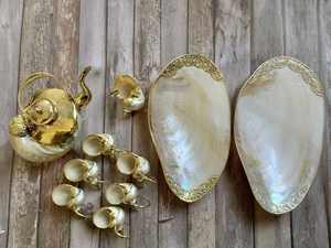 Plat de service décoratif de coquille élégante de plat de service de nacre du Vietnam fait à la main pour la décoration de maison de table à manger - Product Image 5