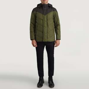 Luka Premium Canvas <b>Puffer</b> <b>Jacket</b> Black Green Hooded Street Wear with New Design Fashionable <b>Long</b> Length Breathable Winter Ready - Product Image 3