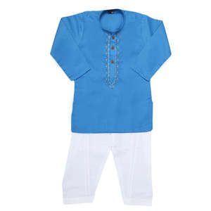 Traje Kurta Shalwar Bordado para Niños - Azul Cielo - Product Image 1