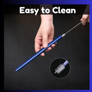 Vente en gros Ensemble de pailles en acier inoxydable de qualité alimentaire écologiques Accessoires pour boissons réutilisables personnalisés pour barmans pour bar - Product Image 2