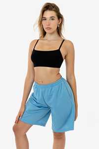 2025 Short de sport en maille athlétique pour femme avec logo personnalisé Pantalon court droit d'été à séchage rapide Respirant décoré avec ceinture - Product Image 4