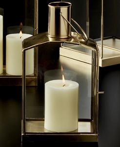 Handmade Glass <b>Lanterns</b> Shiny <b>Brass</b> Metal Modern Wedding Christmas Home Decorations Floor Hanging Jars Different Sizes - Product Image 6