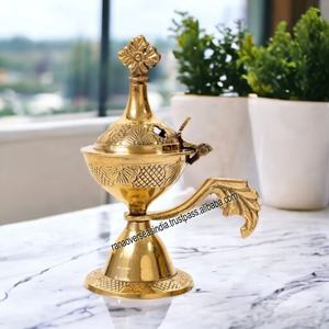 High Quality Durable Handmade Brass Charcoal <b>Incense</b> <b>Holder</b> & <b>Burner</b> 11cm Indian Style for Home Decor & Prayer/Pooja - Product Image 4