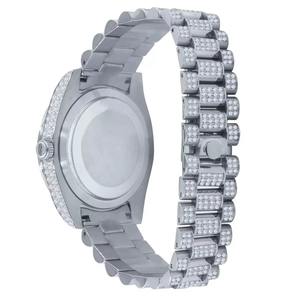 Reloj de Diamantes con Incrustaciones de Oro Blanco Elegante de la Mejor Calidad, Reloj de Lujo Completo para Hombre y Mujer Disponible a Precio de Exportación - Product Image 2