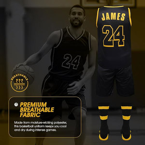Haut en maille athlétique respirant pour hommes, ensemble de maillots de basket-ball pour adultes, 3 pièces, kit de maillots de sport - Product Image 6