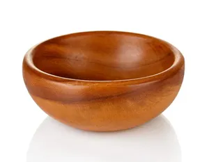 Cuenco para mezclar de madera de acacia de la mejor calidad, plato grande para servir para cocina, vajilla Natural para ensalada, cuenco de madera hecho a mano para acampar - Product Image 2