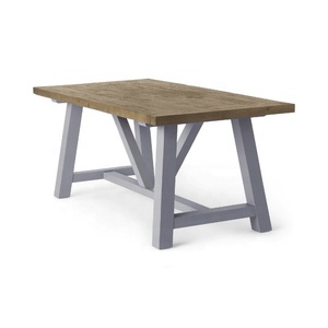 Mesa de comedor grande de 8 asientos, mesa de centro de fábrica BSCI VIETNAM de pino macizo y guijarros grises - Product Image 3