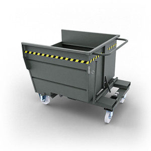 Cubo basculante con ruedas SBR750 con capacidad de 750 LT-RAL 7010 - Product Image 1