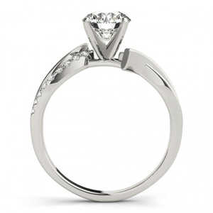 0.17ct Diamond Twist Bypass <b>Bridal</b> <b>Set</b> with Platinum Fine <b>Jewelry</b> Wedding Ensemble - Product Image 3