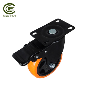 Roues pivotantes robustes en PVC de 100 mm avec frein intégré et plaque supérieure pour chariots et équipements - Product Image 5