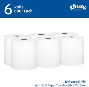 Kleenex Hard Roll <b>Paper</b> Towels, 1-Ply, 8" x 600', 6 Rolls/Case (50606) - Product Image 4