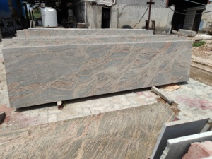 Losa de granito Juparana de primera calidad para cocina, baño, exterior, superficie antigua pulida con chorro de arena para exteriores - Product Image 5