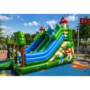 Parque de Juegos Inflable Comercial con Temática de los Pitufos, Castillo Inflable Grande para Exteriores con Tobogán, Equipo para Parques de Diversiones - Product Image 5