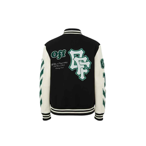 Warm wool leather <b>men</b> <b>varsity</b> <b>jacket</b> custom logo embroidery college style letterman <b>bomber</b> outerwear factory manufacturer - Product Image 2