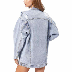 Chaqueta con capucha de mezclilla genuina de gran tamaño para mujer personalizada con diseño liso acolchado moda Casual invierno otoño técnicas impresas - Product Image 2